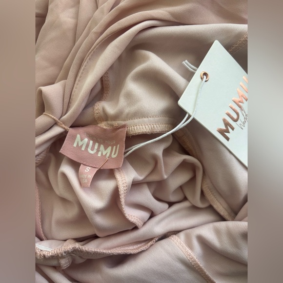 NWT Show Me Your Mumu Jenn Maxi Dress in Blush PInk V Neck Chiffon Size Small - Picture 7 of 7